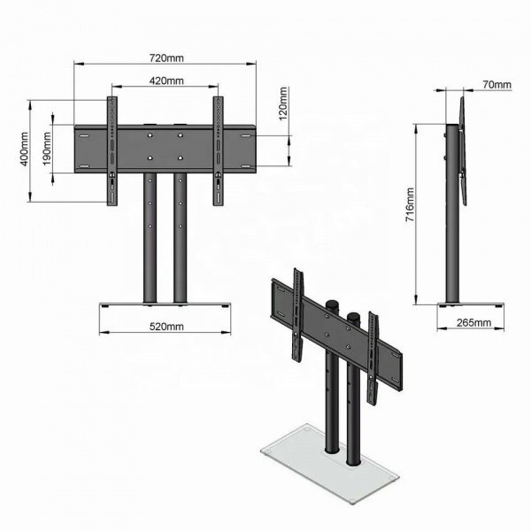 Chân Đế Tivi Đa Năng E607 - Mặt Kính Cường Lực cho tivi từ 40-65 inch - 6